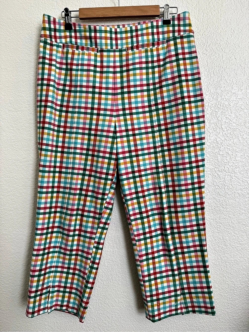 Maeve Plaid Wide Leg Pants in Green & Red Size 12